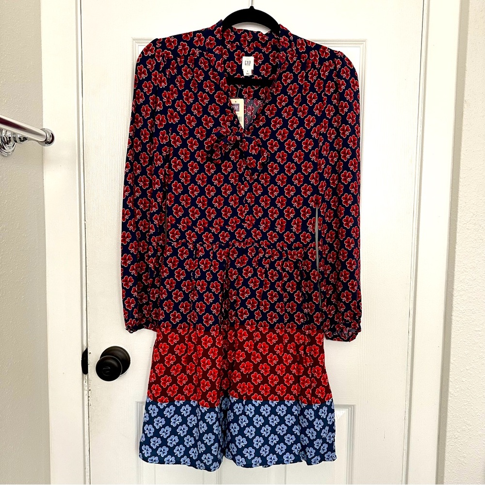 NWT Gap floral long sleeve peasant dress